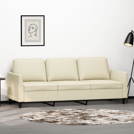 3-Sitzer-Sofa Creme 180 cm Kunstleder vidaXL (1/5)