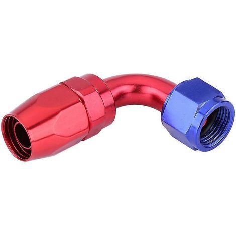 Raccord d'extrémité de durite de carburant AN8 avec joint pivotant, adaptateur pour refroidisseur d'huile, anodisé bleu et rouge, 90°