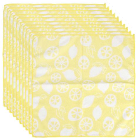 Set mit 10 Mikrofasertüchern 40x40cm, reaktiver Fruchtdruck, ultra saugfähig für die Küche, weiche und strapazierfähige Tücher, waschbar und schnell trocknend. (1/5)