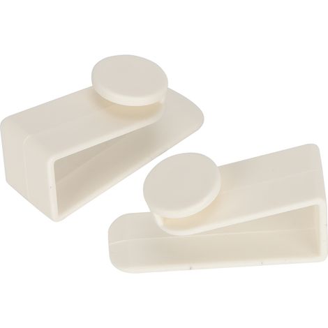 Lot de 2 crochets épais pour porte, avec support perforé pour étagère ou lit, outil de suspension d'objets (blanc).