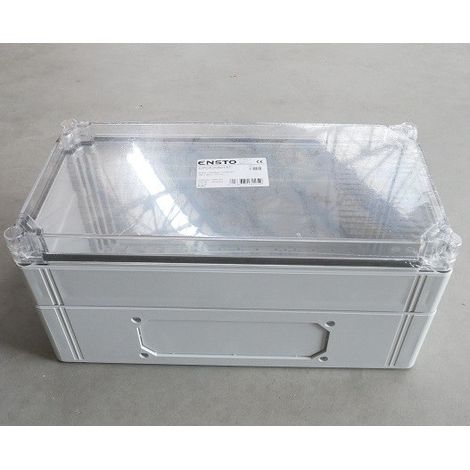 Coffret polycarbonate 200x400x185mm avec couvercle transparent étanche IP67 CUBO C ENSTO