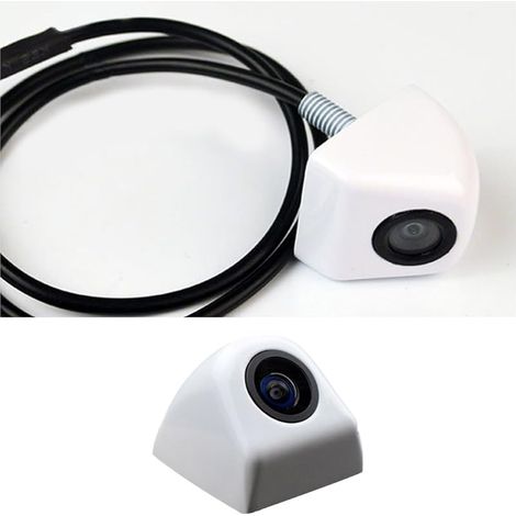 Caméra de recul universelle HD 155° 720P étanche - Pour voiture, SUV, camping-car, remorque, caravane, camionnette, pick-up (blanc)