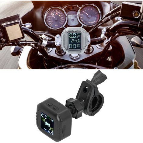 Système de surveillance de la pression des pneus pour moto (TPMS) (C420) - Unité principale avec capteur de batterie intégré - Pile bouton incluse (1/5)