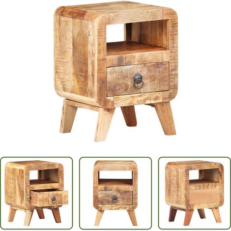 vidaXL Bois brut - Table de chevet 30x30x41 cm Bois de manguier brut (1/5)