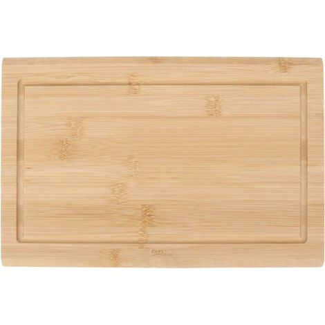 Tagliere in legno di bambù con scanalature, 33x22x1,5 cm (1/2)