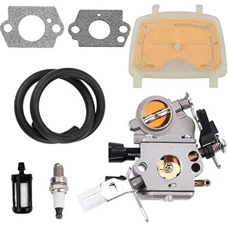 Carburateur pour sthil MS171 MS181 MS211 MS181 2 Mix MS181C MS181C-BE MS181CBE 2 Mix MS181C-BE Z Tronçonneuse avec Bougie d'allumage Filtre à air de Ligne de Carburant 1139 120 1602 (1/4)