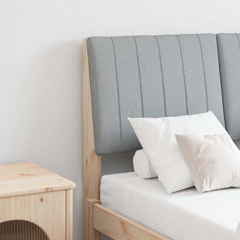 Tête de lit capitonnée-Panneau de lit Gris clair 120 cm Pin massif 792575 (1/5)