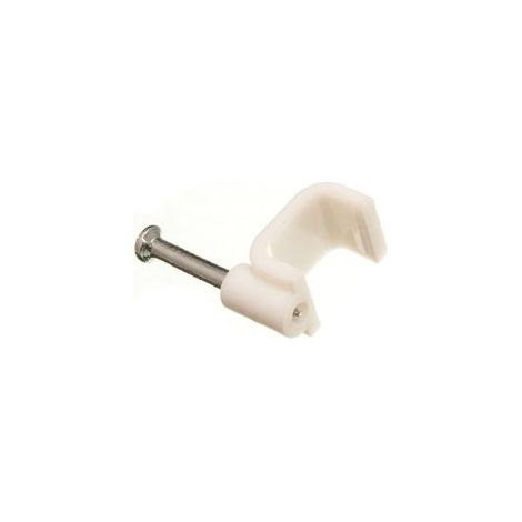 One Stop DIY Lot de 100 clips de câble ronds blancs avec broches 7 mm