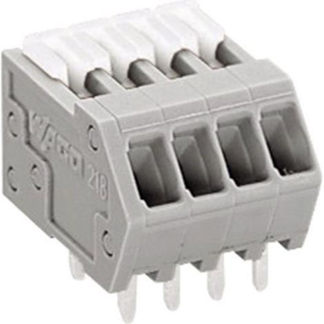 WAGO 218-504 Federkraftklemmblock 0.50 mm² Polzahl 4 Grau 1 St. (1/2)