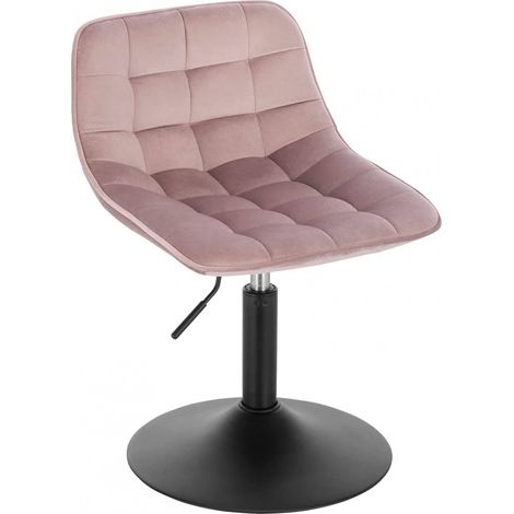 Sgabello girevole con telaio nero opaco e seduta in velluto vari colori colore : rosa (1/4)