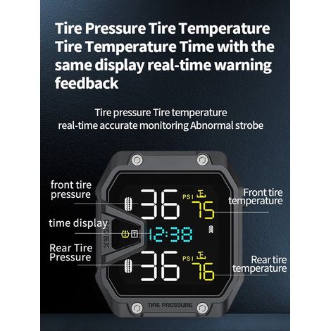Sensor de presión de neumáticos para motocicleta TMPS,resistente al agua