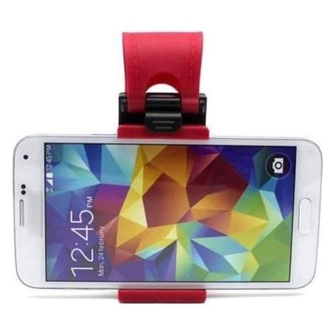 Support de volant de voiture avec sangle en caoutchouc pour iPhone, iPod, MP4 et GPS (1/2)