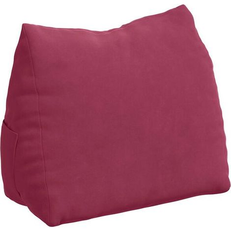 Coussin Bordeaux, 45 x 20 x 35 cm, tissu velours côtelé. (1/5)