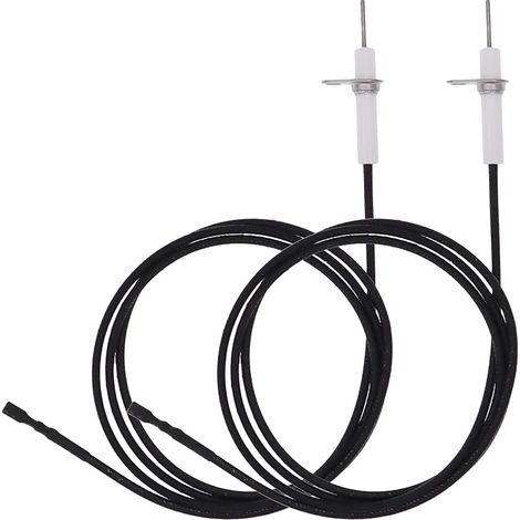 2 x 1 mètre de fil d'allumage par impulsion et de montage d'électrode en céramique, électrode d'allumage peut se plier pour allumage par impulsion, bougie d'allumage, remplacement d'électrode (1/5)