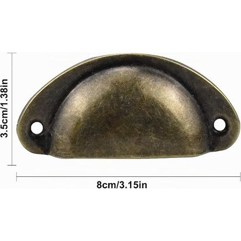 Poignée Coquille Rétro Poignee de Meuble Bouton Tiroir Poignée avec Vis pour armoire de porte de placard de cuisine (Noir) (1/2)