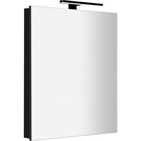Sapho Greta - Armoire miroir avec éclairage LED 60x70x14 cm, 1 portes, charnières à droite, noir mat GR065-0035 (1/3)