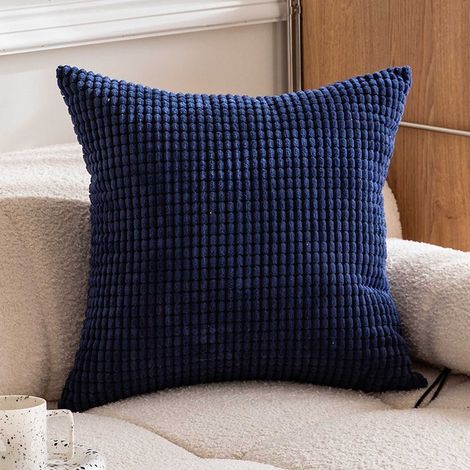 Housse De Coussin - Velours Côtelé À Rayures - 60 x 60 cm - Pour Salon Chambre - Lot De 2