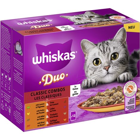 Whiskas Multipack Duo Classic Combos in Gelee Katzenfutter 12 x 85 g