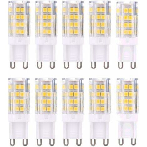 G9 LED Lampe Ampoules, Blanc Chaud 3000K 5W Lumiere équivalent aux ampoules halogènes de 40 W 420 lumens not dimmable, lot de 10