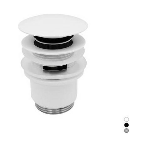 Piletta click-clack REMER con troppo pieno in ottone - Bianco Opaco