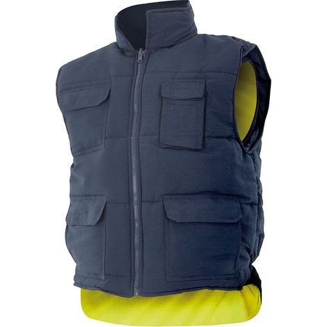 CHALECO REVERSIBLE ALTA VISIBILIDAD AZUL/AMAR XXL