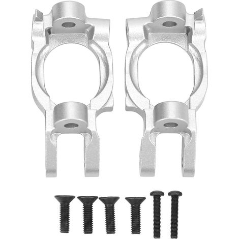 2x Bloc de Roue C Hub en Alliage d'Aluminium Haute Résistance pour LOSI Hammer Rey Rock Rey 1/10 Voiture RC Argent (1/5)