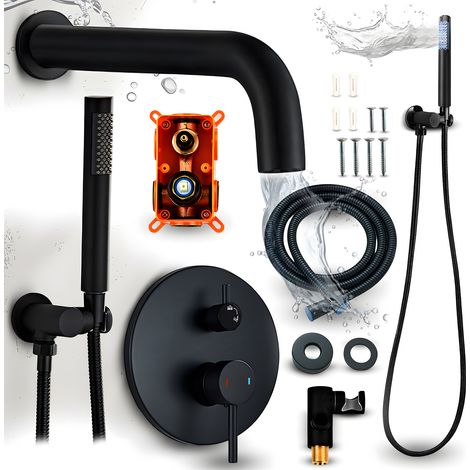 Set vasca da bagno a incasso Heckermann H400 nero (1/5)