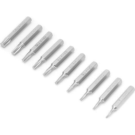 Jeu de 10 embouts de tournevis Torx de 4 mm, outils de réparation T3/T4/T5/T6/T7/T8/T9/T10/T15/T20 (1/5)