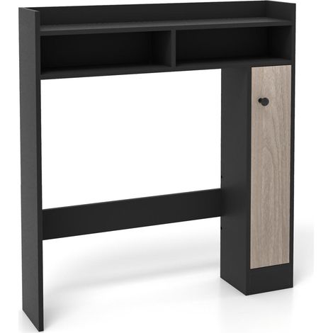 Adapté à divers WC Meuble de rangement salle de bain au-dessus des toilettes avec barre ajustable Noir (1/5)