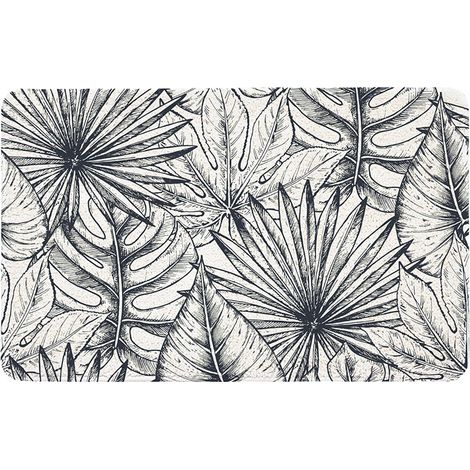 Tapis de bain antidérapant imprimé feuillage 50x80cm (1/4)