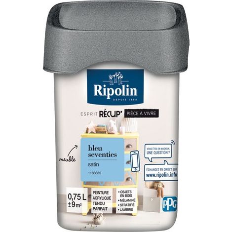 Rip Recup Wohnraum Satin 0,75l Blau Siebzigern - Ripolin