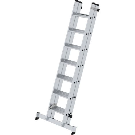 MUNK Stufen-Schiebeleiter mit nivello-Traverse 2-teilig 2x7 Stufen (1/4)