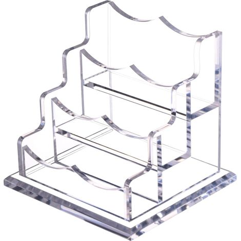 Porte-cartes de visite de bureau, support pour cartes de visite en acrylique transparent, présentoir pour plusieurs cartes de visite de 5 x 9 cm (2" x 3,5"). (1/5)