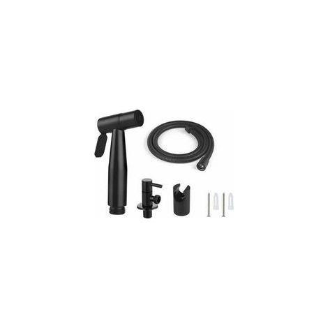 Ensemble douchette WC, flexible 1,5 m et support, adaptateur G1/2 noir (1/3)