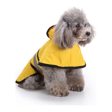 royaluxe-Manteau de pluie imperméable pour chien taille – Velcro tour de cou/circonférence de poitrine ajustable, bandes réfléchissantes, bordure finie précisément, protection vent/eau, jaune, XXL
