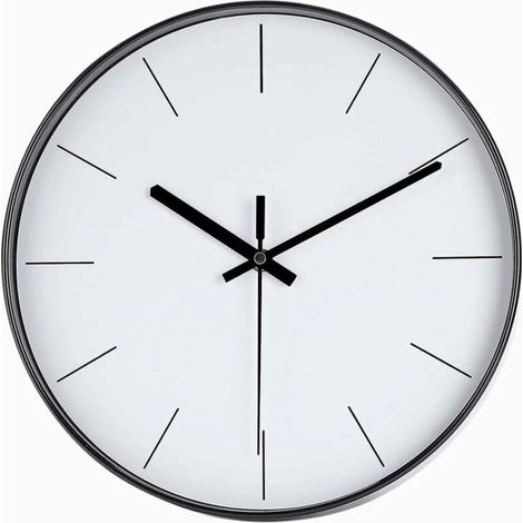 Bardusch - Horloge murale minimaliste de 30 cm, silencieuse, sans tic-tac, style moderne et élégant, fonctionne à piles, quart (1/4)