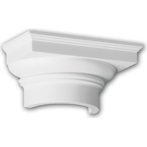 Half column capital Profhome 415101 Exterior trim Column Facade element Tuscan style white (1/3)
