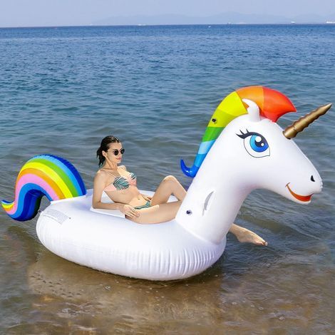 Bouée Licorne - Bouée Licorne Géante Licorne Gonflable Piscine Bouee Piscine avec des Valve Rapides Spéciales Licorne Bouee Piscine pour Enfant Adulte
