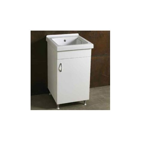 Mobile con lavatoio Garda cm. 51x46 ad un'anta bianco di Ceramica (1/3)
