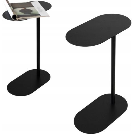 Laptoptisch, Beistelltisch, seitlich, Loft-Design, Metall, Schwarz, Toro, 40x22x60 (1/5)