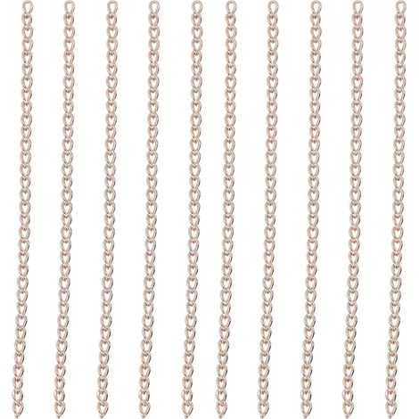Chaîne enroulée de 10 mètres Ht4/9-001/002, chaîne pour panneau publicitaire, chaîne pour sac, chaîne fine pour bijoux, or. (1/5)