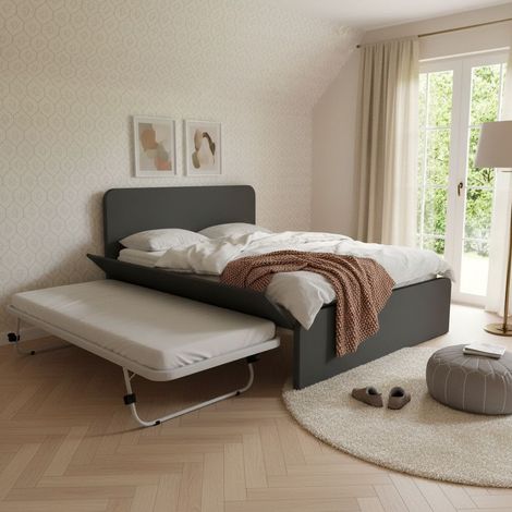 Letto matrimoniale 160x200 con rete estraibile e sollevabile - Basalto (1/5)