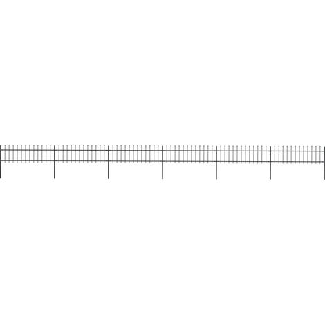 vidaXL Garden Fence with Spear Top Steel 1070x60 cm Black