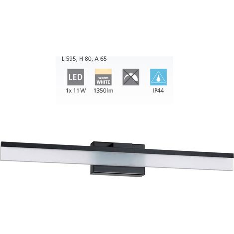 Applique Moderna Palmital Alluminio Nero 1 Luce Led Integrato 11W (1/2)