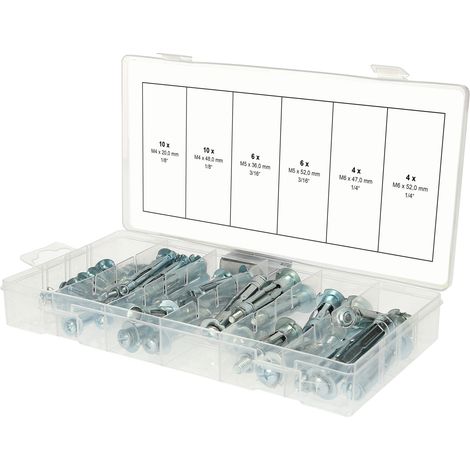 ASSORTIMENT DE CHEVILLES EXPANSIVES AVEC VIS M4X20-M6X52 MM, 40 PCS KS TOOLS 970.0820 (1/5)