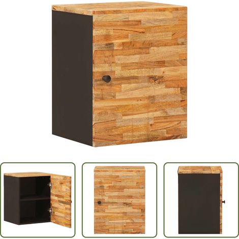 Holz Schrank -  Badezimmer Hängeschrank Natur 38 x 33 x 48 cm Massivholz Mango (1/5)