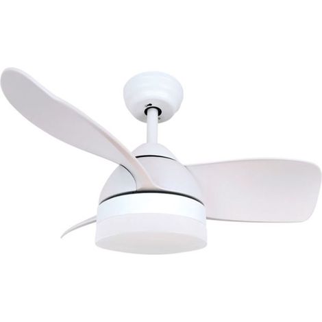 Deckenventilator Namuno mit einstellbarem CCT-Licht und Ø71-Steuerung 3 DC-Flügel Weiß