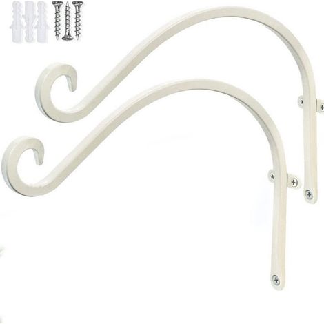 Crochet pour plantes Lot de 2 Crochet pour fleurs Suspension pour plantes d'extérieur Métal Crochet mural Support pour plantes (1/5)