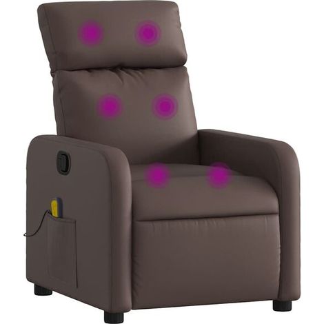 fauteuil de massage inclinable en similicuir marron
