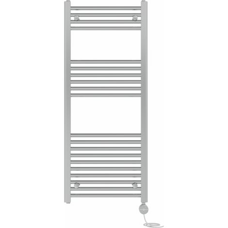 NRG Prefilled Thermostatic Electric Straight Heated Towel Rail Radiator 1200 X 500mm Chrome